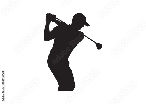 Golf player silhouette vector