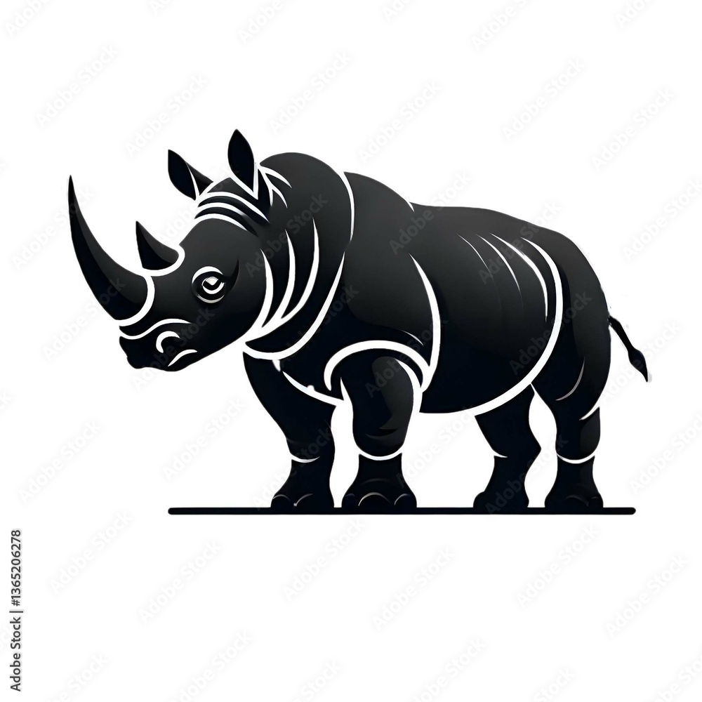 Fototapeta premium rhino cartoon isolated