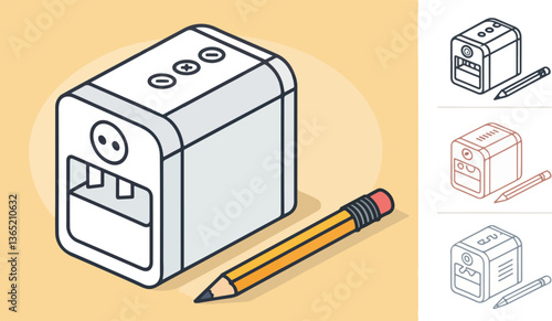 Colorful Pencil Illustration vector design, Pencil logo design, Pencil icon design