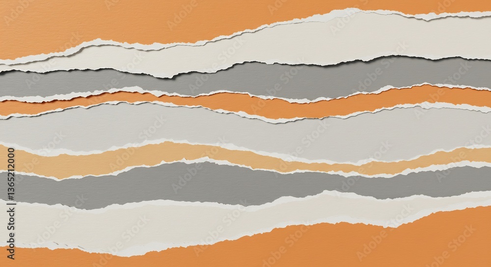 Torn Paper Stripes Warm Hues Abstract Background. AI Generated Torn Paper Stripes Warm Hues Abstract Background. AI Generated