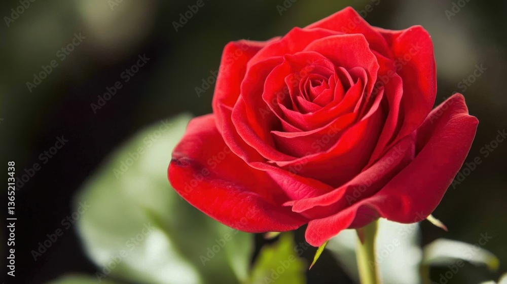A close-up of a single red rose with dark, blurred background. A close-up of a single red rose with dark, blurred background.