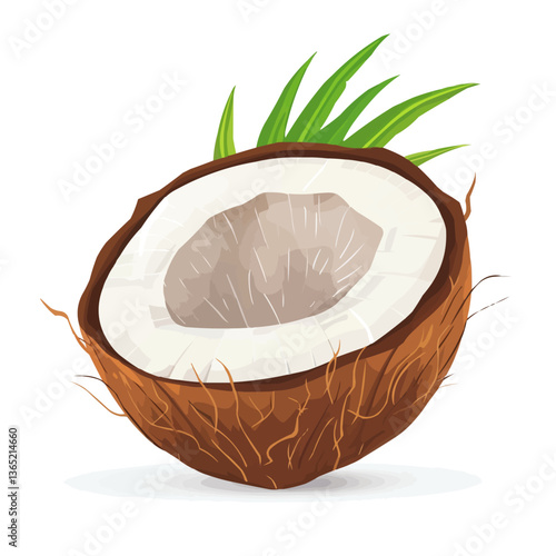 Tall palm tree with lush green fronds on white background.
