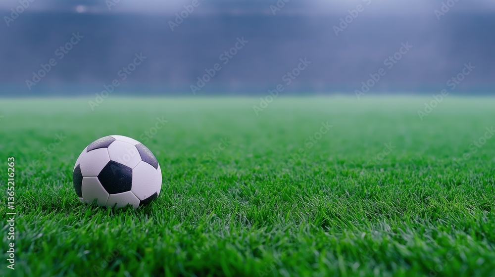 Fototapeta premium A realistic soccer ball on grass