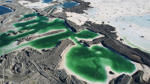4k Video Aerial Views of Qinghai Haixi Tourist Attractions Dachaidan Jade Lake and Mineral Salt Lake Landscapes