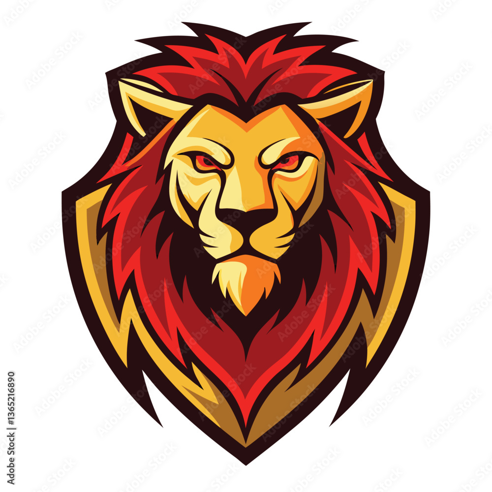 Obraz premium Fierce tribal lion head logo vector illustration with wild and powerful logo design