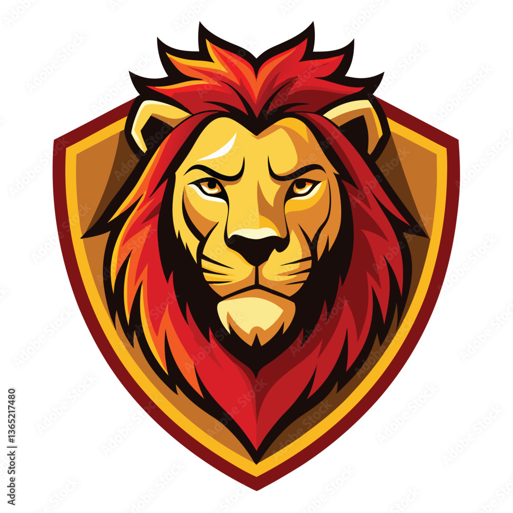 Obraz premium Fierce tribal lion head logo vector illustration with wild and powerful logo design