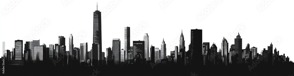 Fototapeta premium Urban Skyline Silhouette (3)