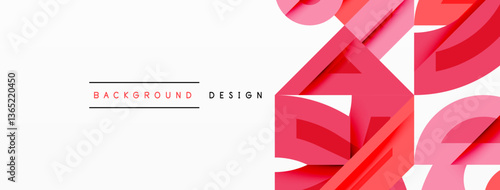 Abstract geometric background shapes forming a modern, symmetrical pattern. Bold contrast, smooth gradients, dynamic composition, futuristic style