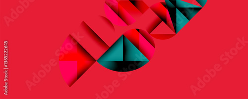 Minimal geometric abstract background. Circle square and triangle design