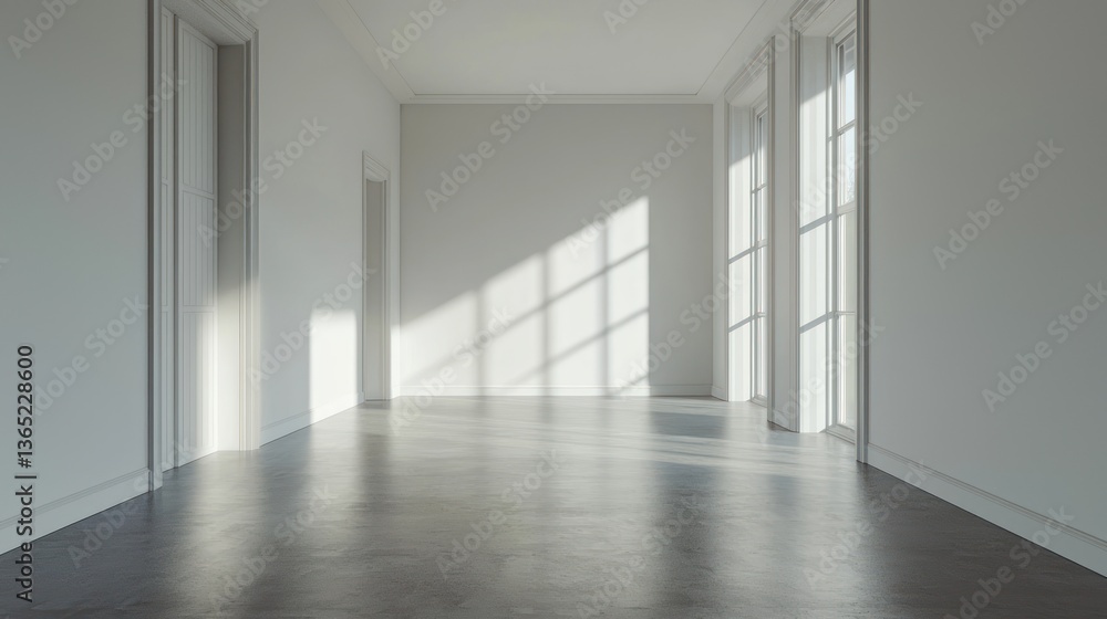 Obraz premium Sunlit Hallway: Minimalist Interior Design