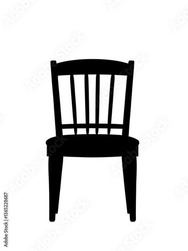chair illustration icon, black silhouette vector
