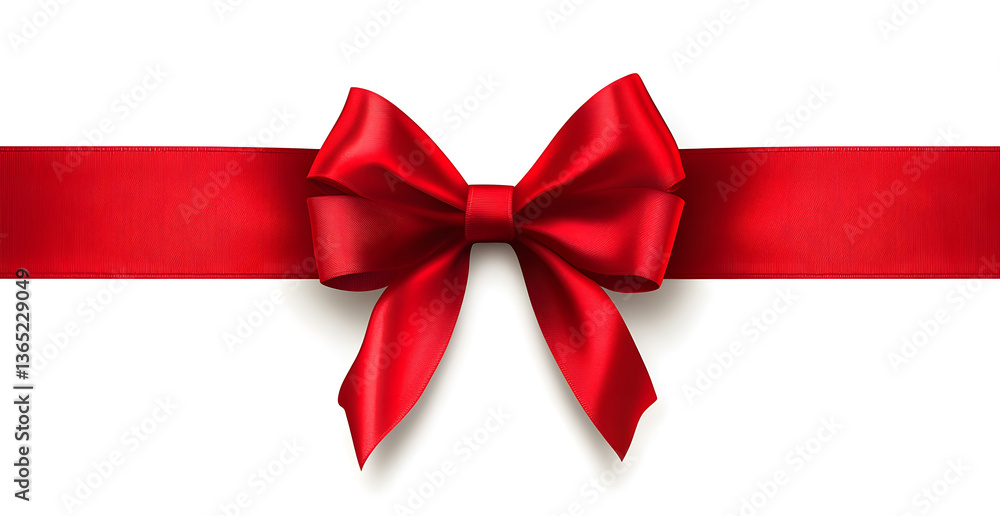 Set of red satin ribbon bows isolated on white background Set of red satin ribbon bows isolated on white background