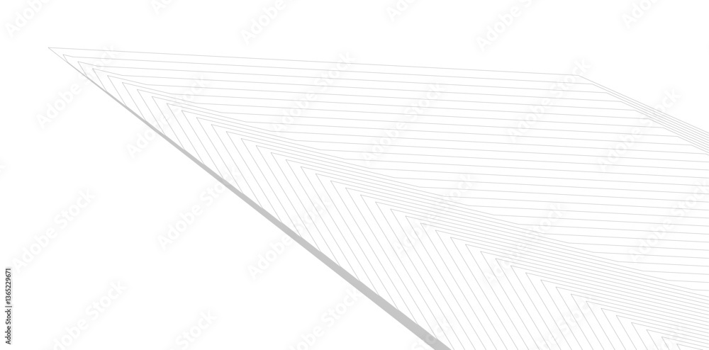 Naklejka premium Minimalist Abstract Line Art - Geometric Architecture and Futuristic Design - Vector Illustration