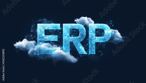 Enterprise Resource Planning Concept, Enterprise Resource Planning ERP Software Cloud Computing Digital Transformation Data