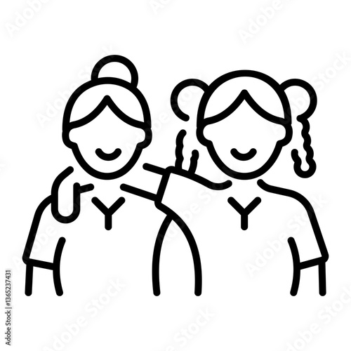 A linear style icon of best companion 