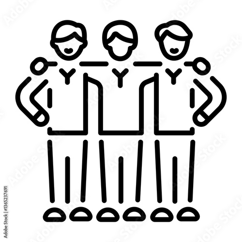 A linear style icon of friends squad 