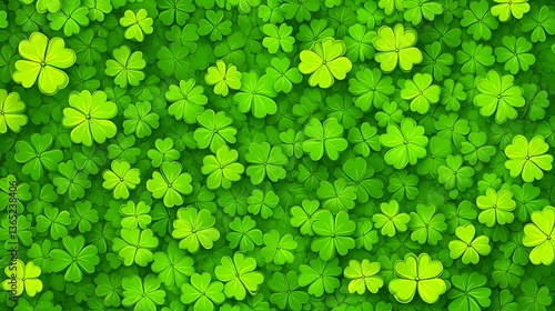 Green Clover Leaf Background Texture.