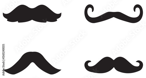 mustache pack collection in flat design. collection of mustaches. set of mustaches