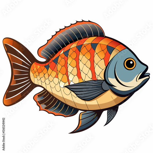 Tilapia Fish Vector | High-Quality Digital Illustration for Seafood Designs