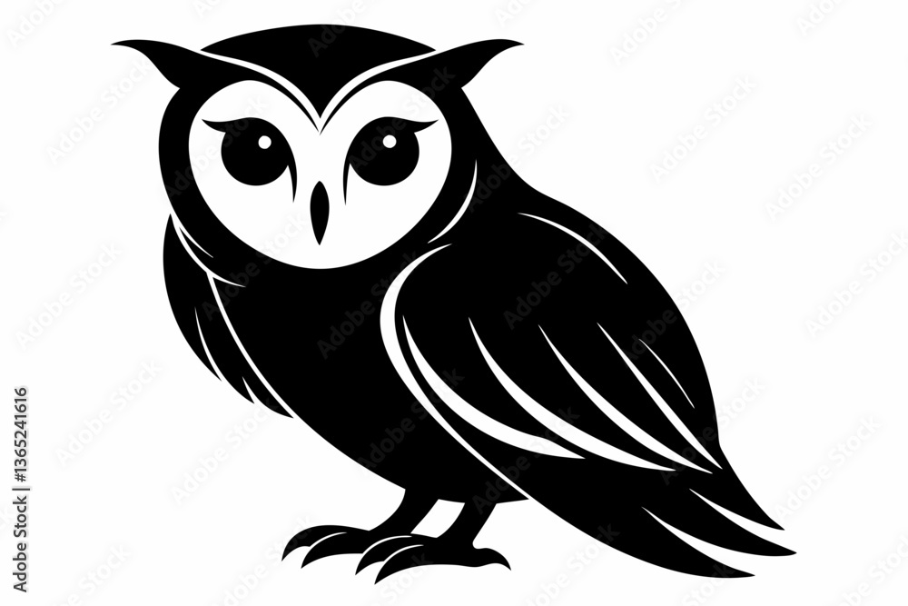 Fototapeta premium barn owl silhouette black vector