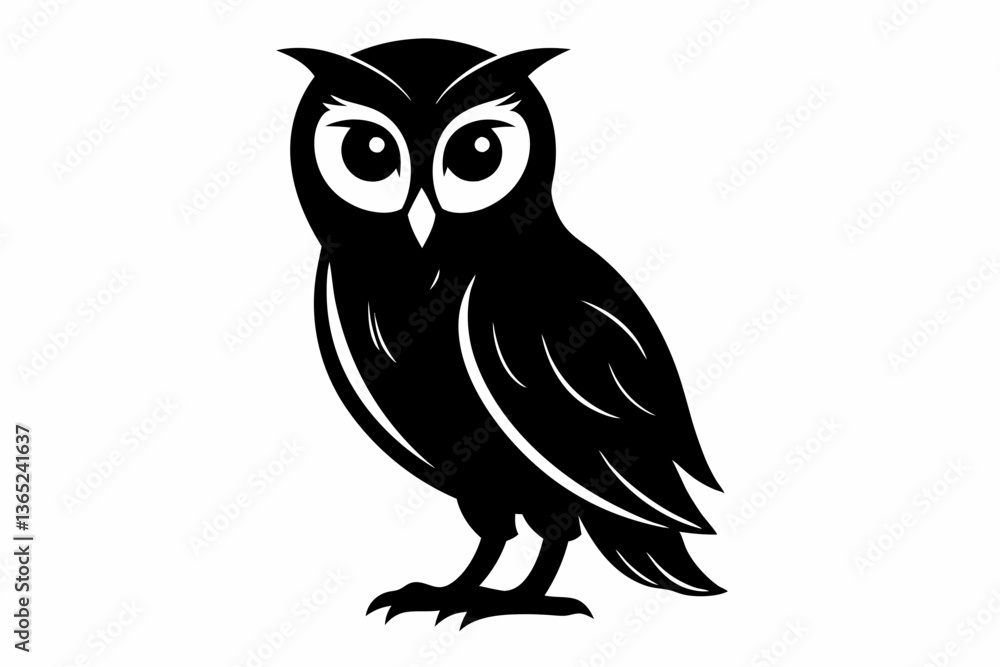 Fototapeta premium barn owl silhouette black vector