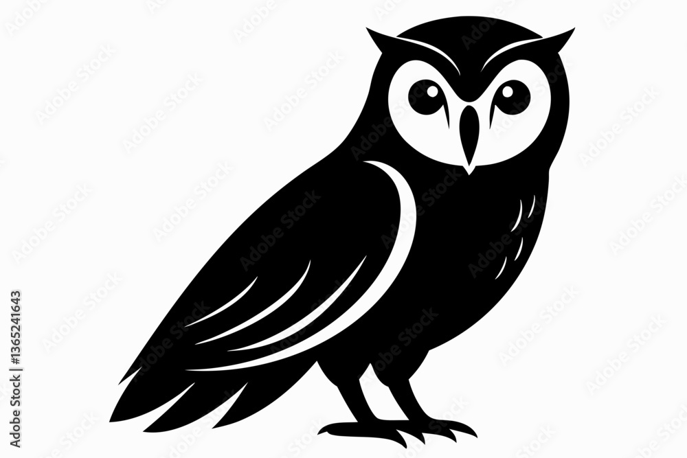 Fototapeta premium barn owl silhouette black vector