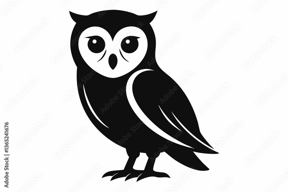 Fototapeta premium barn owl silhouette black vector