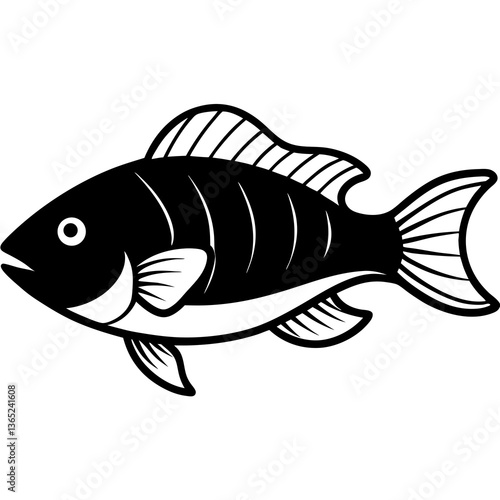 Tilapia Fish Vector | High-Quality Digital Illustration for Seafood Designs