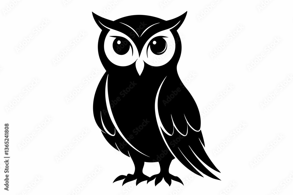 Fototapeta premium barn owl silhouette black vector