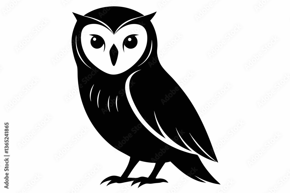 Fototapeta premium barn owl silhouette black vector