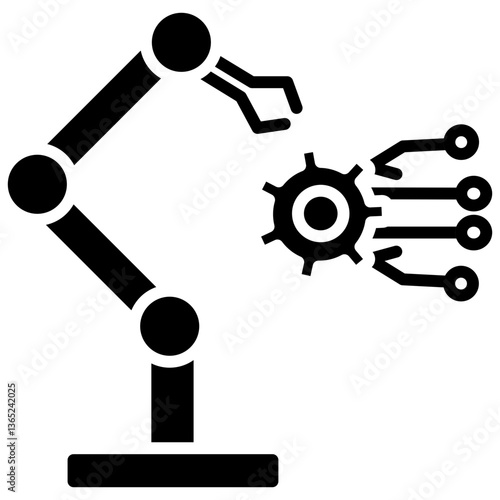 Automation Engineering Icon - Smart Technology & AI Systems Glyph Icon