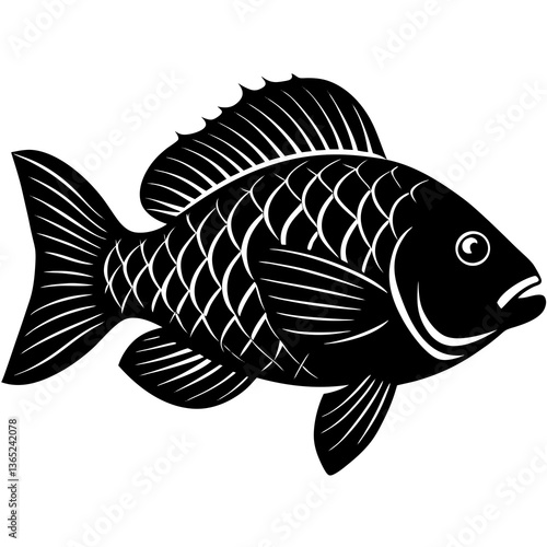 Tilapia Fish Vector | High-Quality Digital Illustration for Seafood Designs