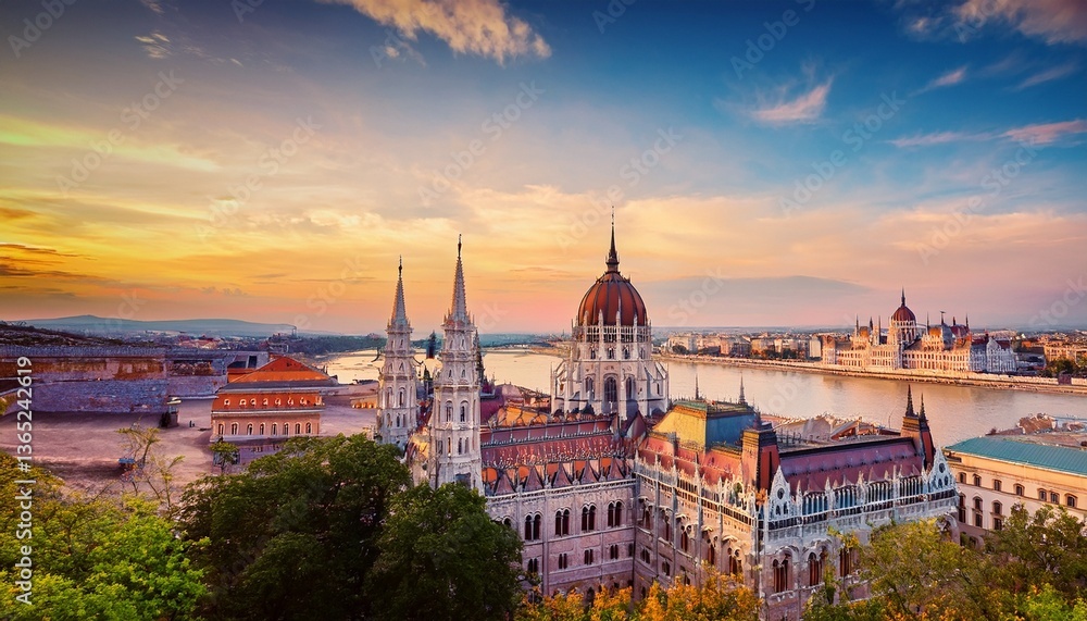 Naklejka premium hungarian parliament budapest