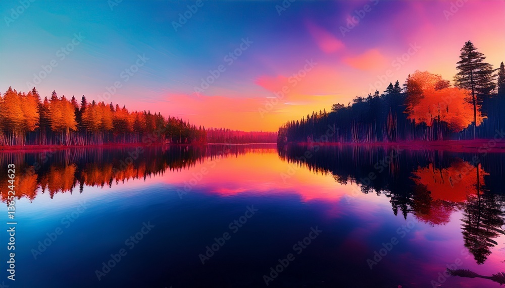 Fototapeta premium Nature's artistry is revealed in stillness.