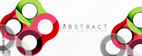 Abstract geometric pattern with interlocking circular and tubular shapes featuring smooth gradients, sharp contrasts, and dynamic layering
