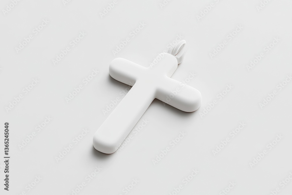 Obraz premium Simple white cross pendant