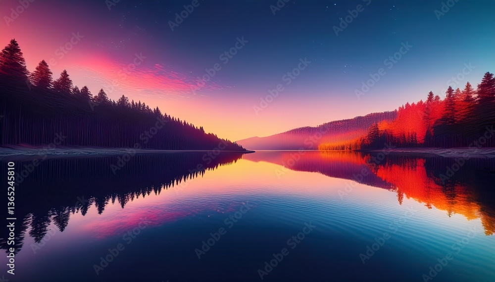 Fototapeta premium The sky and earth unite in a harmonious embrace. 