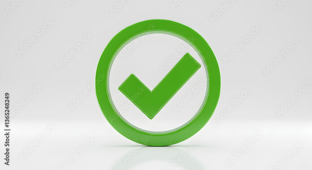 Green Check Mark Symbol 3D Render Green Check Mark Symbol 3D Render