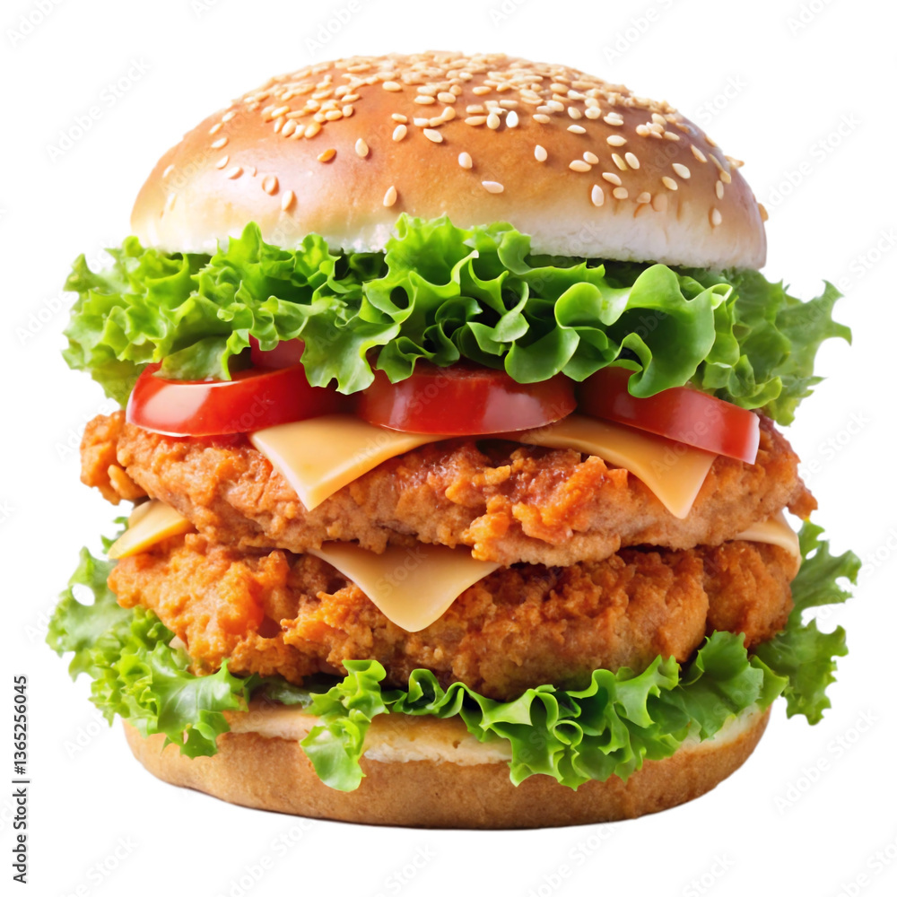 Crispy Chicken Burger with Fresh Lettuce & Cheese – Best Fast Food Delight Crispy Chicken Burger with Fresh Lettuce & Cheese – Best Fast Food Delight
