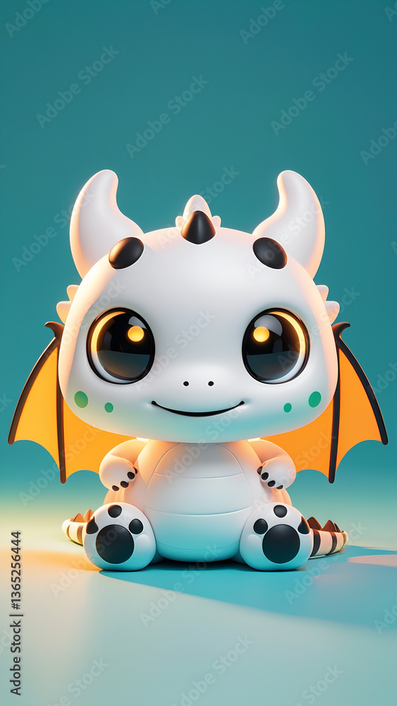 Fototapeta premium Adorable Baby Dragon | Cute AI-Generated Fantasy Creature
