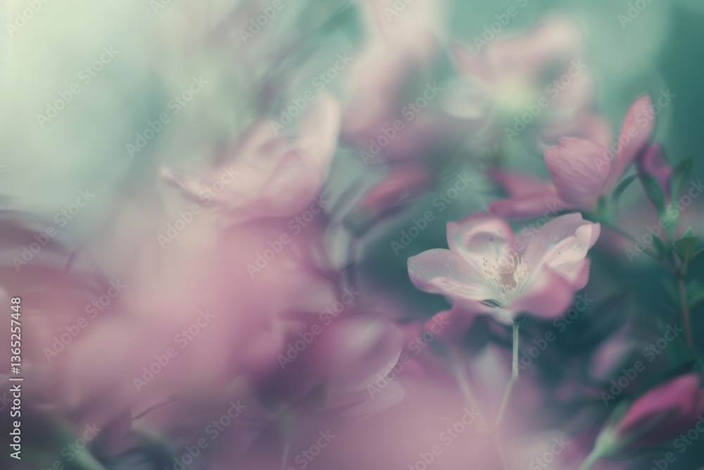 Naklejka premium Blurry flowers geranium outdoors blossom.