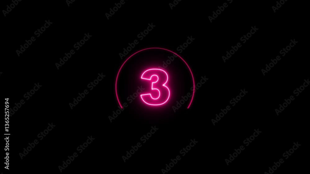 0 to 10 second modern digital countdown timer animation on black background.Neon light numbers from 0 to 10, animation 0 to 10 second modern digital countdown timer animation on black background.Neon light numbers from 0 to 10, animation