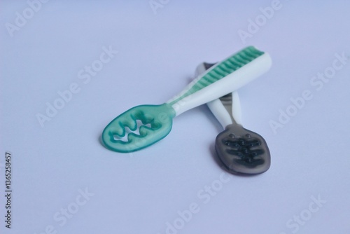 silicone pre-spoon for baby isolated on white background