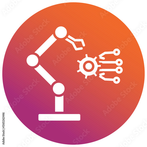 Automation Engineering Icon - Smart Technology & AI Systems Black Gradient Circle Icon