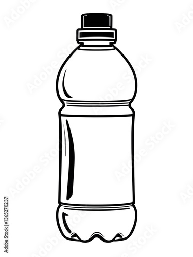 water bottle illustration icon, black silhouette vector
