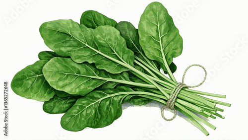 Green Spinach isolated watercolor vector illustration svg