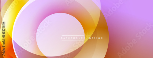 Abstract composition with layered circular elements, blending gradients and soft transitions, creating a sense of depth, motion, and visual harmony
