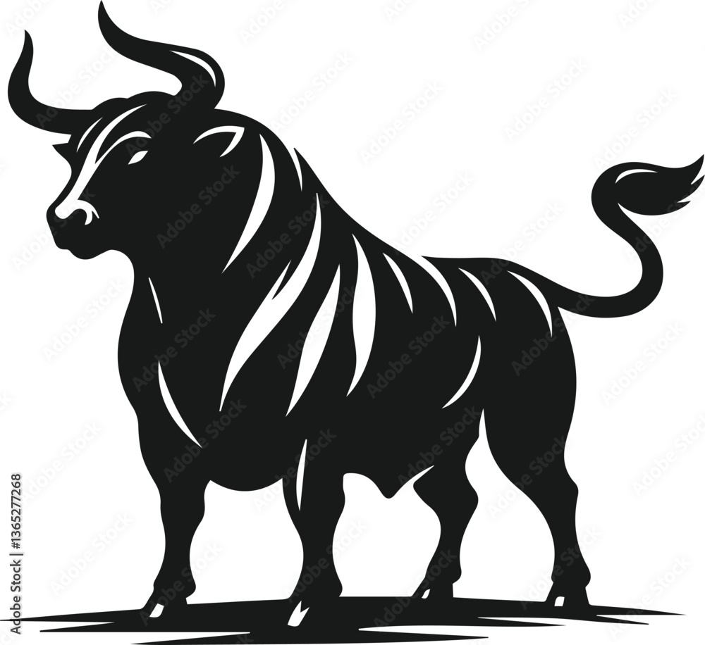 Obraz premium Bull animal vector silhouette