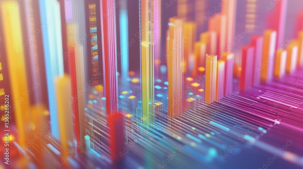 A close-up of a D business graph, displaying financial data with colorful bars representing sales over time. A close-up of a D business graph, displaying financial data with colorful bars representing sales over time.