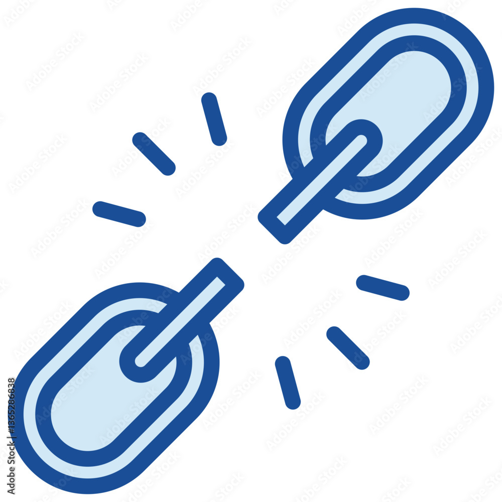 Broken Chain Blue Icon Broken Chain Blue Icon